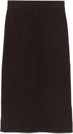 Victoria Beckham Bruine Wollen Rok Elegante Stijl - Dames - Midirokken - Bruin - XS - Wol - Rokken