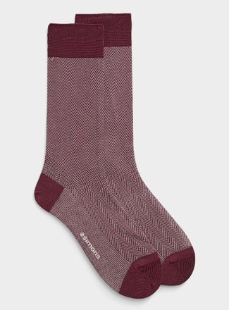 Le 31 Mens Stretch herringbone dress socks