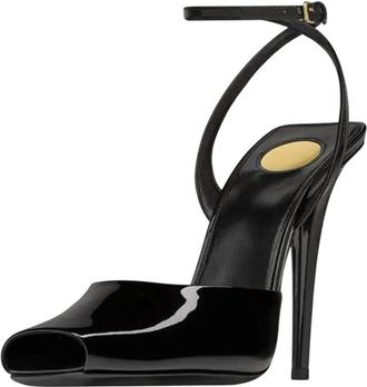Generic Women Peep Toe High Heel Sandals Buckle Strap Plus Size Party Wedding Dress Shoes Black