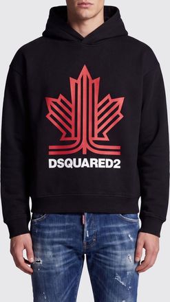Dsquared2 Felpa relaxed fit in cotone con cappuccio e logo a contrasto