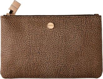 Borbonese Vite Flat Pouch - Dames - Clutches - Bruin - ONE Size - Leer - Tassen