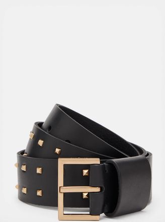 AllSaints Cow Leather Maxie Leather Studded Belt, Size: XL
