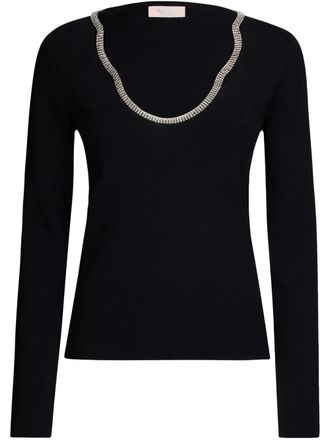 Liu Jo gemstone top - women - Viscose/Nylon - S - Black