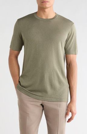 Jack Victor Wellington Cotton & Silk Crewneck T-Shirt in Sage at Nordstrom, Size Xx-Large