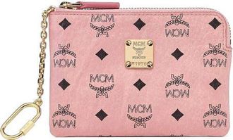 MCM Aren Card Pouch in Visetos in Pink at Nordstrom