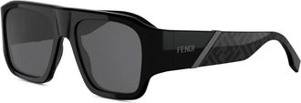 Fendi Diagonale Zonnebril - unisex - Zonnebrillen - Zwart - 54 MM - Accessoires
