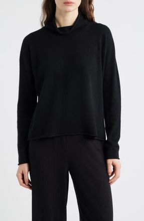 Eileen Fisher Turtleneck Cashmere Sweater in Black at Nordstrom, Size Small