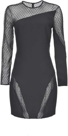 Pinko Poly Crepe Jurk - Dames - Korte kleedjes - Zwart - M - Kleedjes