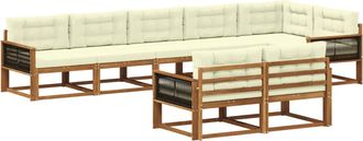 vidaXL Conjunto De Sof&aacute;s De Exterior 8 Uds. Natural Y Crema Vidaxl