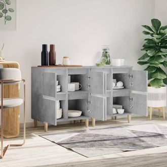 Berkfield Home Sideboards 2 pcs Concrete Grey 60x35x70 cm Engineered Wood | Size: 60 x 35 x 70 cm