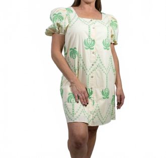 Entro Mavis Square Neck Mini Dress In Ecru