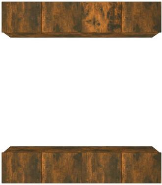 vidaXL Vidaxl - tv Cabinets 4 pcs Smoked Oak 80x30x30 cm Engineered Wood
