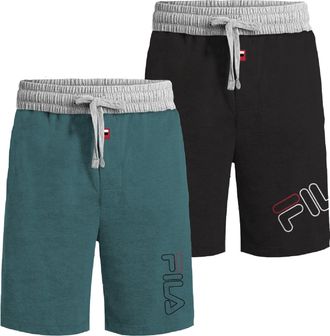 Fila Fila Mens 100% Brushed Jersey Pajama Night Sleep Short, Various Pack Size Options (Single Pack or 2 Pack), 2-pack - Legion Blue, X-Large