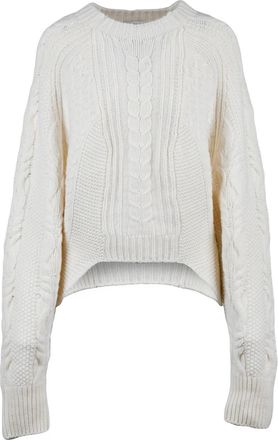 Dondup Asymmetric Knit Wool Sweater with Unique Cable Detailing