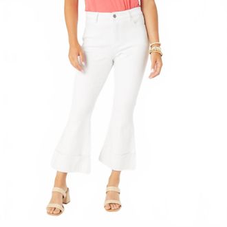 Cocoa Cashmere London Janet Flare Crop Pant With Large Cuff In Crisp White