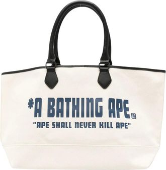 A Bathing Ape A Bathing Ape, Tassen, Heren, Wit, ONE Size, Canvas Tote Bag M