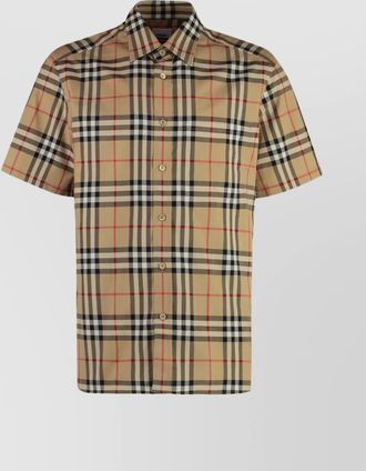 Burberry cotton shirt with checked pattern and pockets