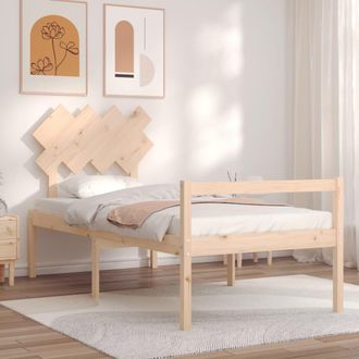 vidaXL Cama Para Personas Mayores Con Cabecero Madera Maciza 90x200 Cm Vidaxl