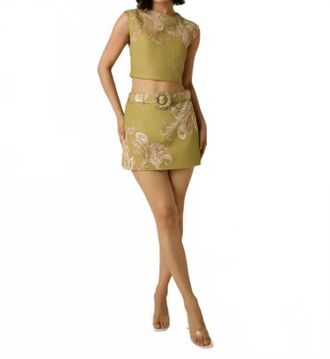 Hemant & Nandita Sakhi Crop Top In Olive