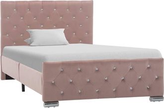 vidaXL Estructura De Cama Sin Colch&oacute;n Terciopelo Rosa 100x200 Cm Vidaxl