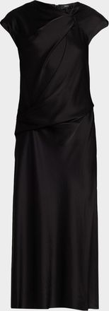 Theory Satin Twist Bodice Dress