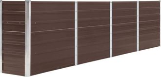 vidaXL Vidaxl - Jardinera Elevada De Acero Galvanizado Marr&oacute;n 320x40x77 Cm