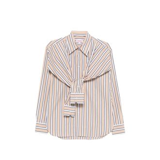 Charles Jeffrey Loverboy Hold Me Striped Tie-detail Shirt