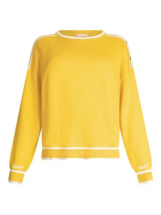 Liu Jo logo-detail button-embellished jumper - Yellow