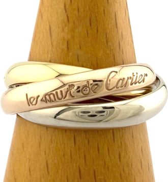 Cartier Trinity Pink Gold White Gold Yellow Gold Yellow Gold (18K) Pink Gold (18K) White Gold (18K) Band Ring (Pre-Owned)