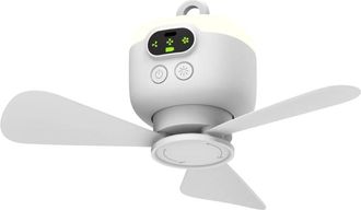 No Brand Ventilador Port&aacute;til Para Camping, Con Funci&oacute;n De Temporizador Y Apagado Autom&aacute;tico, Ideal Para Caravanas Y Porches. Aspas Desmontables, Apto Para Told