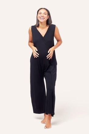 Nom Maternity Everyday Maternity & Nursing Jumpsuit in Black at Nordstrom, Size Large