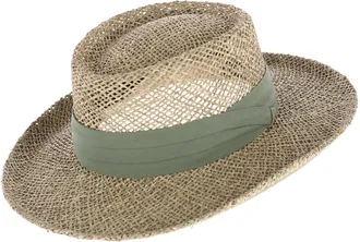 Kenny K Mens Twisted Seagrass Gambler Hat with Pleated Band