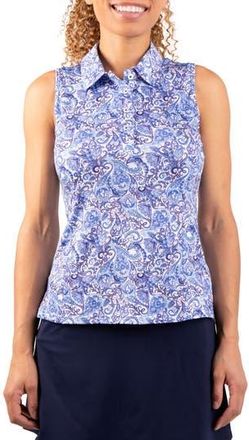 Tailorbyrd Paisley Print Polo Tank in Light Blue at Nordstrom Rack, Size X-Large