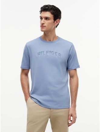Tommy Hilfiger Mens Embroidered Arch Logo T-Shirt - Brisk Blue - XS