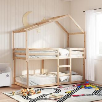 vidaXL Cama Litera Sin Colch&oacute;n Madera Maciza De Pino 90x190 Cm Vidaxl