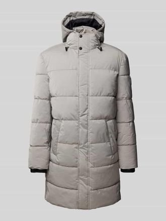 Christian Berg Steppjacke mit Kapuze in Stein, Gr&ouml;&szlig;e XXL