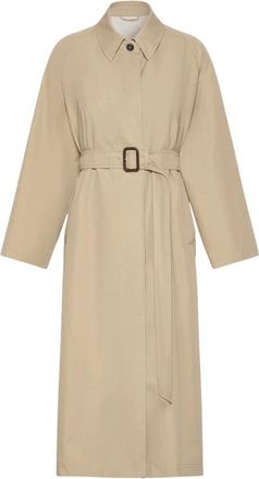 Max Mara Waterafstotende gabardine trenchcoat - Dames - Jas met riem - Beige - 2XS - Jassen