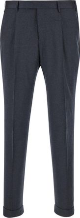 Pantaloni Torino Grey Slim Pants With Concealed Closure In Fabric Man