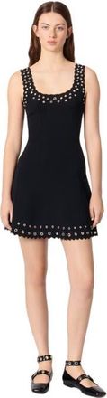 Maje Mini eyelet knit dress in Black at Nordstrom, Size 40 Eu