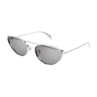 Alexander McQueen AM0424S004 Cat-Eye Mirrored Sunglasses - Silver