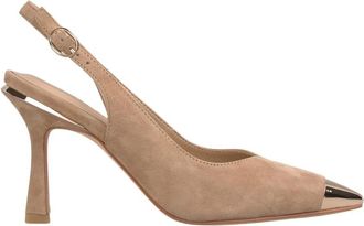 Alma En Pena Instapschoen met metallic detail - Dames - Pumps - Bruin - 41 EU - Leer - Schoenen
