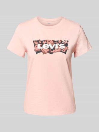 Levi's T-Shirt mit Label-Print und Rundhalsausschnitt in Altrosa, Gr&ouml;&szlig;e XS