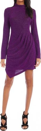 Fifteen Twenty Asymmetric Drape Front Dress In Magenta