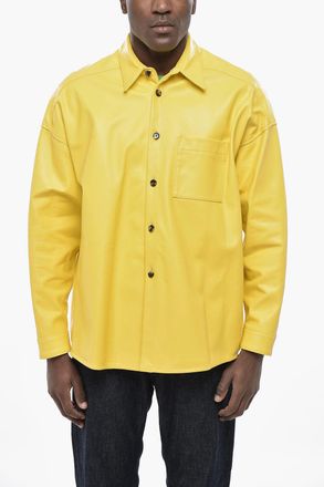 Marni Leather Overshirt with Chest Pocket Marni