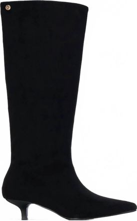 Xti Womens Pointed Toe Suede Tall Boots In Black