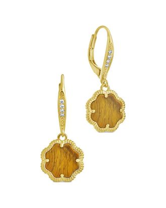 Sterling Forever 14K Plated Rose Petal Short Drop Earrings