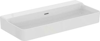 Ideal Lavabo Conca 1000x450x165mm, Lijado Blanco Con Ideal Plus Sin Orificio Para Grifer&iacute;a, Con Rebosadero Ideal Standard
