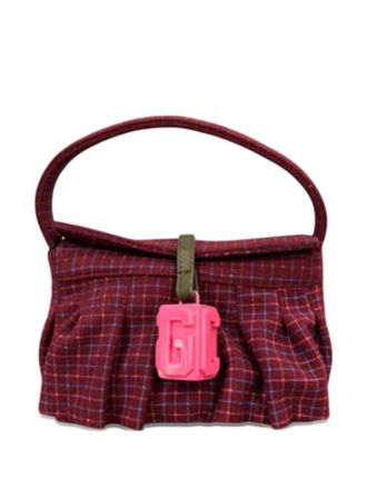 GCDS Mini Comma checked shoulder bag - Pink