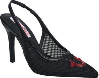 True Religion Ella Mesh Horseshoe Logo Heel in Black at Nordstrom, Size 10