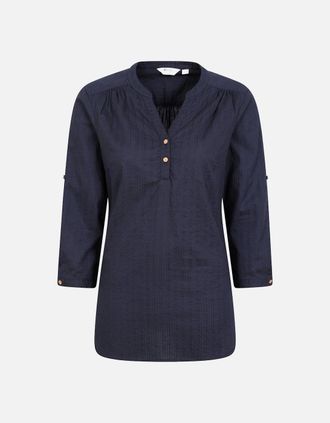 Mountain Warehouse Womens Mountain Warehouse Womens/Ladies Petra Relaxed Fit 3/4 Sleeve Shirt - Navy - Size: 10